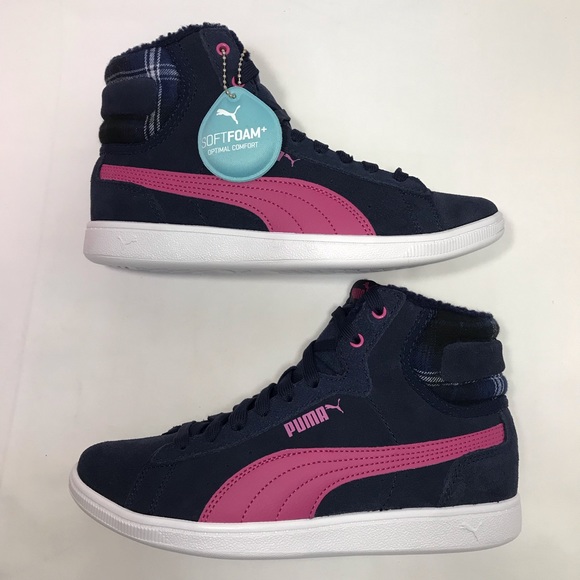 PUMA Vikky Mid Top Winter Magenta Shoes Sneakers - Picture 3 of 8